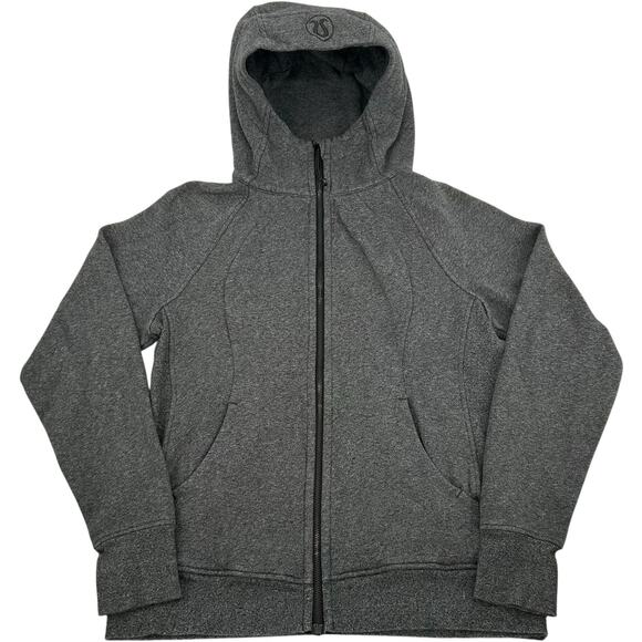 Women's Charcoal Grey Lululemon Scuba Hoodie Full Zip Sweatshirt Jacket Sz 12 - Picture 1 of 8